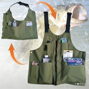 Wearable Luggage Convertible Vest Bag Adjustable Water Resistant Black Travel